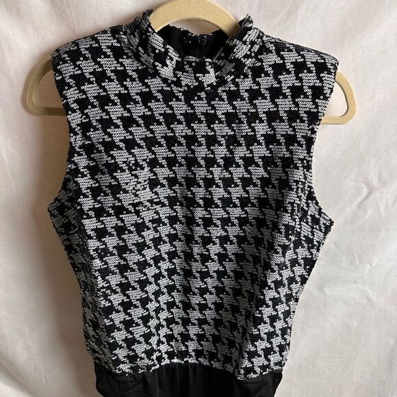 Black and white Sequence houndstooth bodysuit - Picture 6 of 13